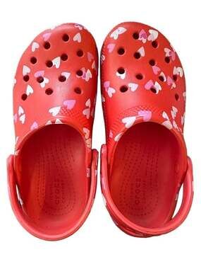 Crocs Kids' Classic Valentine's Day Clogs in Cherry Red Size 13